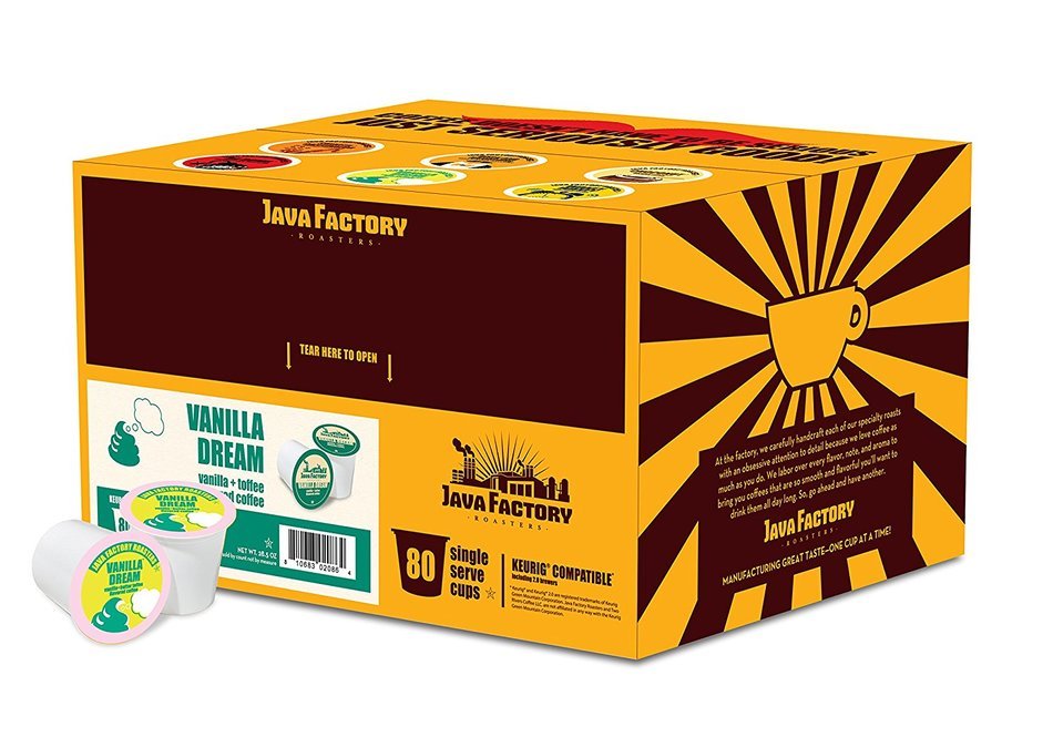 Java Factory Variety Pack Single-cup Coffee for Keurig K-Cup Brewers, 80 Count N24