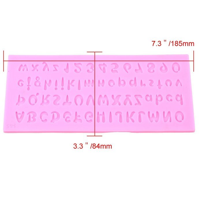 Whosee Silicone English Letter Numbers Fondant Cake Mold Baking Decor Tool DIY