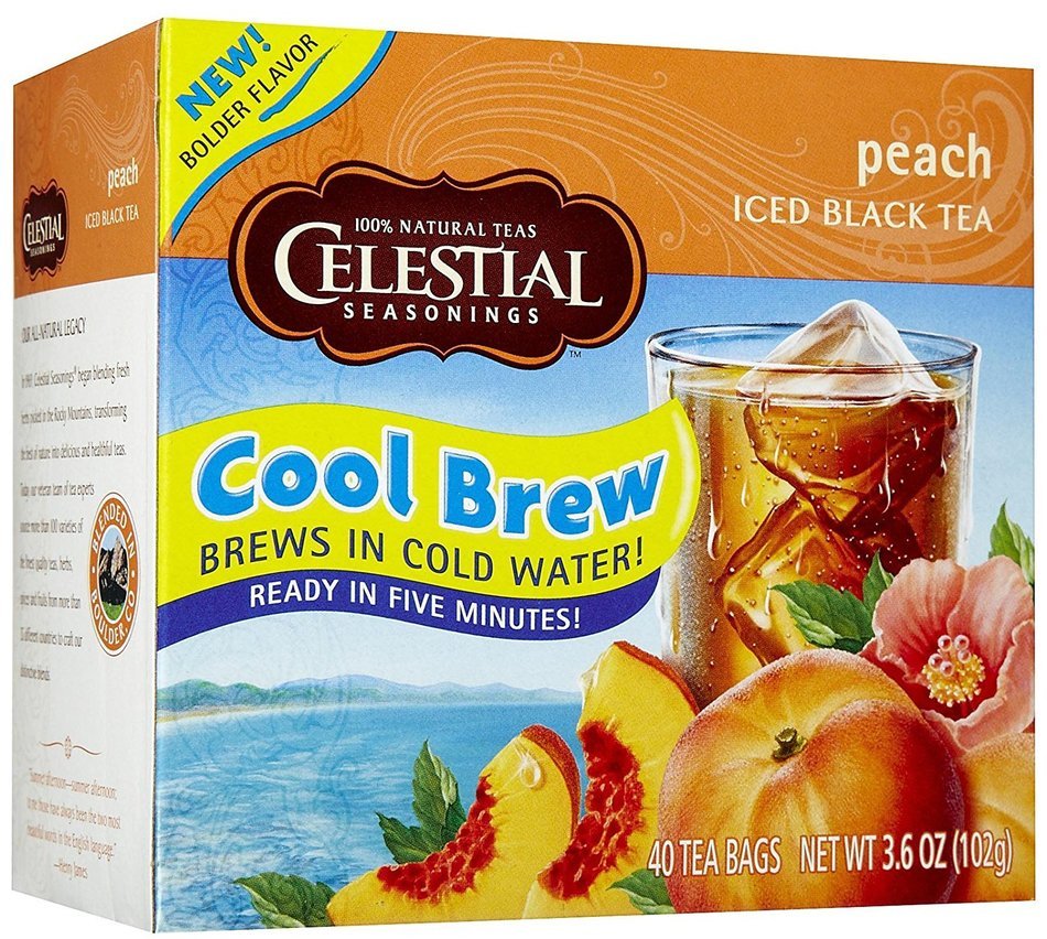 Celestial Seasonings Peach Cool Brew Iced Black Tea Bags - 40 ct