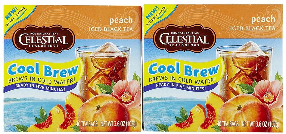 Celestial Seasonings Peach Cool Brew Iced Black Tea Bags - 40 ct N3