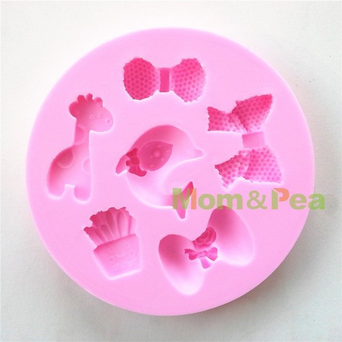 Mom&pea 0592 Bowknots Shaped Silicone Mould for Fondant Cake Sugar Paste Cake Decoration 3d Cake Toppers Mold... N3