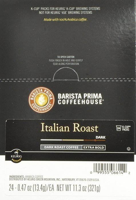 Barista Prima Coffeehouse Dark Roast Extra Bold K-Cup for Keurig Brewers, Italian Roast Coffee (Count of 96) N2
