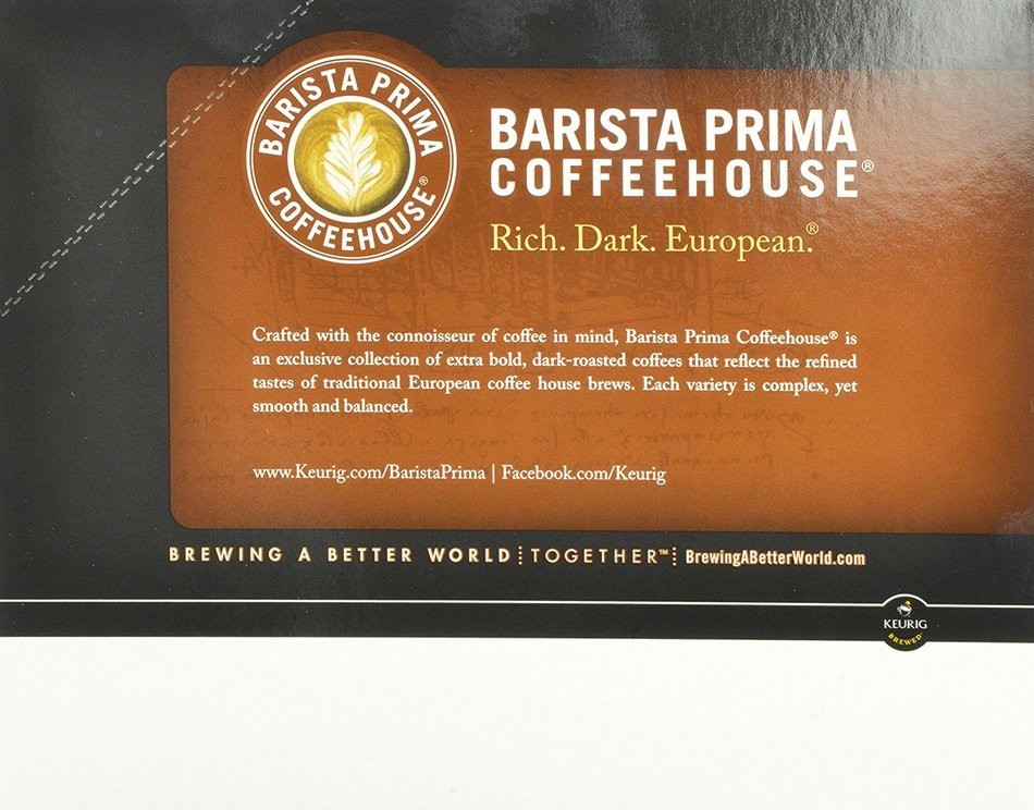 Barista Prima Coffeehouse Dark Roast Extra Bold K-Cup for Keurig Brewers, Italian Roast Coffee (Count of 96) N3