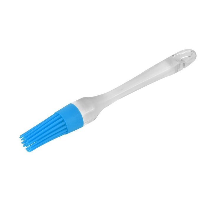 uxcell Silicone Round Shape Heat Resistant BBQ Utensil Cream Basting Brush Red Clear N4