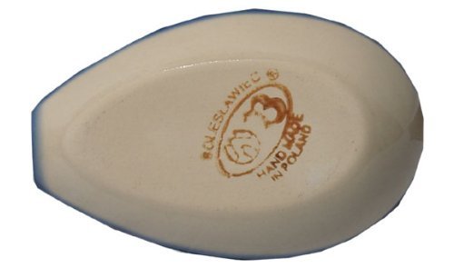 Polish Pottery Spoon Rest From Zaklady Ceramiczne Boleslawiec #1015-166a Floral Peacock Traditional Pattern N2