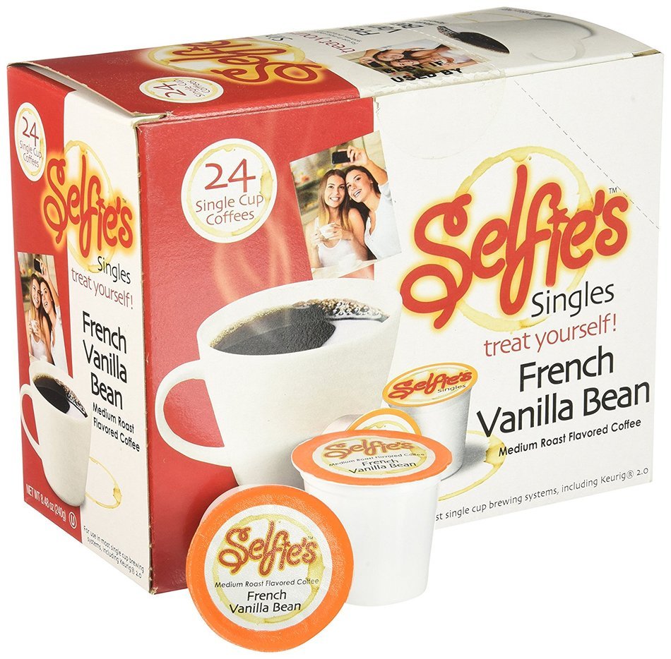 Selfie's Singles Hazelnut Coconut and Caramel Single Cup Coffee, 24 Count for Keurig K-cup Brewers N3