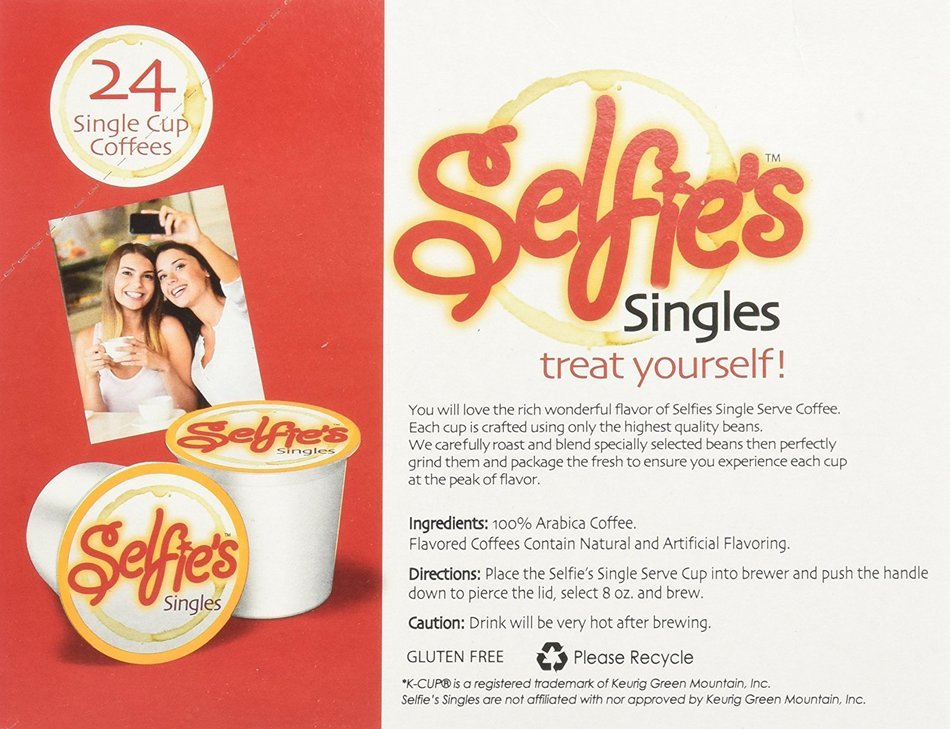 Selfie's Singles Hazelnut Coconut and Caramel Single Cup Coffee, 24 Count for Keurig K-cup Brewers N6