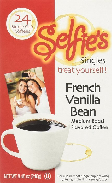 Selfie's Singles Hazelnut Coconut and Caramel Single Cup Coffee, 24 Count for Keurig K-cup Brewers N7
