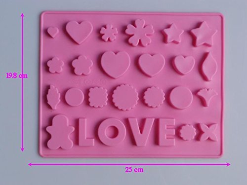 Flower Love Heart Muffin Sweet Chocolate Candy Jelly Fondant Cake Mold Silicone Baking Pan N2