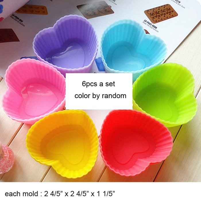 Chirstmas gift 6pcs 1 set home made cup cake chocolate silicone bakeware mold cup shape