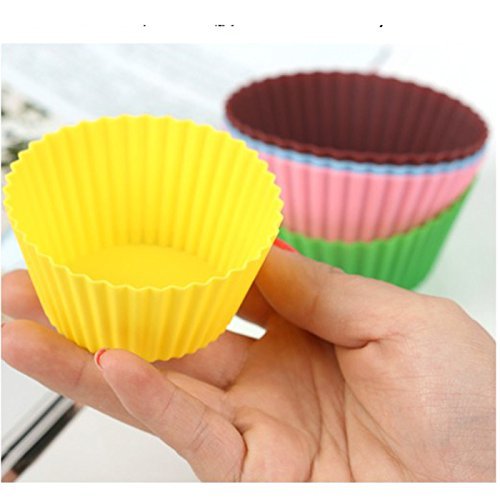 HuaYang Soft Silicone Round Cake Muffin Chocolate Cupcake Mold(Random Color)