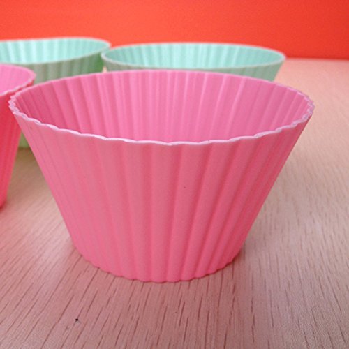 HuaYang Soft Silicone Round Cake Muffin Chocolate Cupcake Mold(Random Color) N2