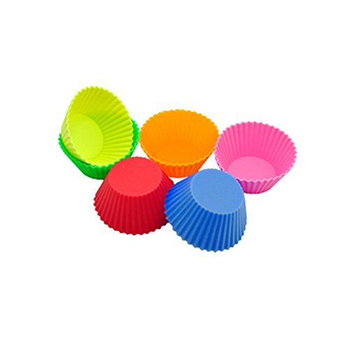 HuaYang Soft Silicone Round Cake Muffin Chocolate Cupcake Mold(Random Color) N5