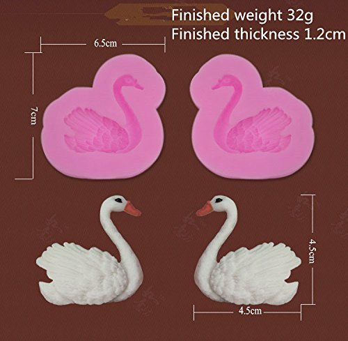Lariy Little Swan Silicone Chocolate Fondant Wedding Cake Decoration Baking Mold