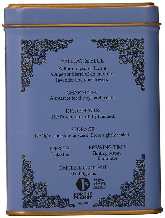 Harney and Sons Yellow and Blue Tea,20 Tea Shachets 0.9oz by Harney & Sons N2
