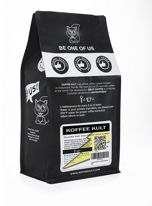 Thunder Bolt Whole Bean Coffee 2 pound Colombian - Ideal for French Press, Drip Coffee from Koffee Kult - Packaging... N6