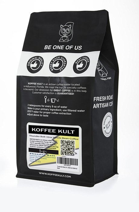 Thunder Bolt Whole Bean Coffee 2 pound Colombian - Ideal for French Press, Drip Coffee from Koffee Kult - Packaging... N12