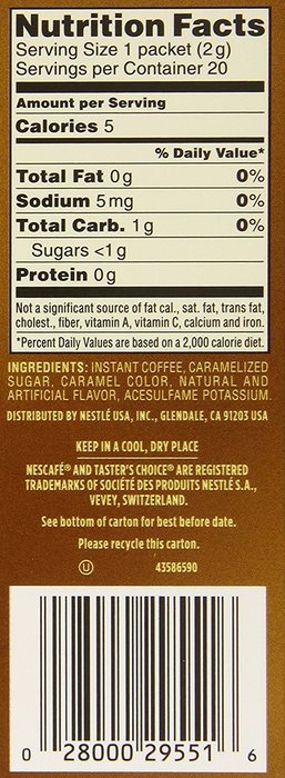 Nescafe Tasters Choice Hazelnut Instant Coffee, Single Serve Sticks 20-Count , (Pack of 8)