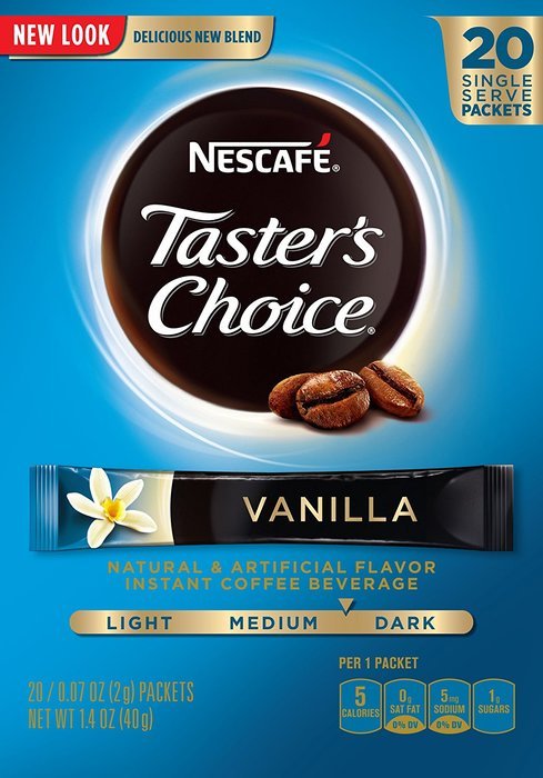 Nescafe Tasters Choice Hazelnut Instant Coffee, Single Serve Sticks 20-Count , (Pack of 8) N22