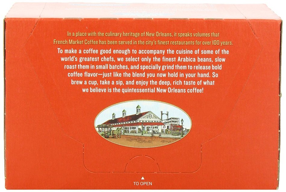 French Market Medium Dark Roast and Chicory Single Serve Cups Coffee, 12 Count (Pack of 6)
