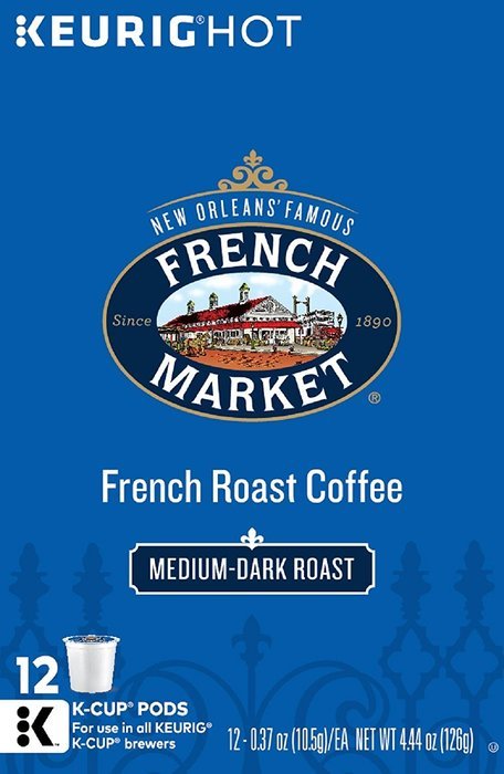 French Market Medium Dark Roast and Chicory Single Serve Cups Coffee, 12 Count (Pack of 6) N13
