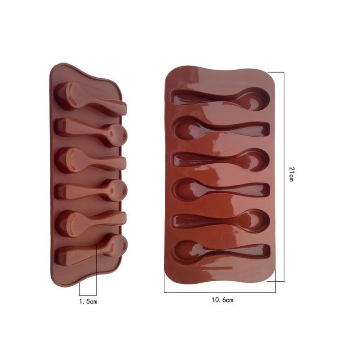 Spoon Mold - Rainten 6 Cavity Spoons Shape Silicone Mold for Making Homemade Chocolate, Candy, Gummy, Jelly, Baking... N2