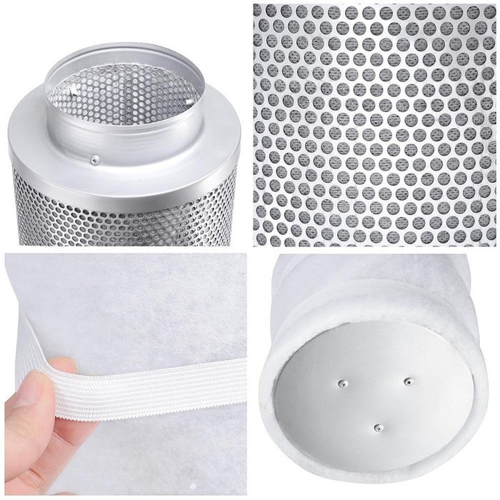 4" 150CFM Hydroponic Air Carbon Filter Odor Control Scrubber for Inline Exhaust N5