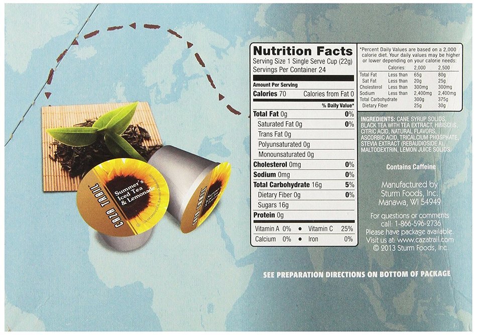 Caza Trail Tea, Green Tea, 24 Single Serve Cups N25