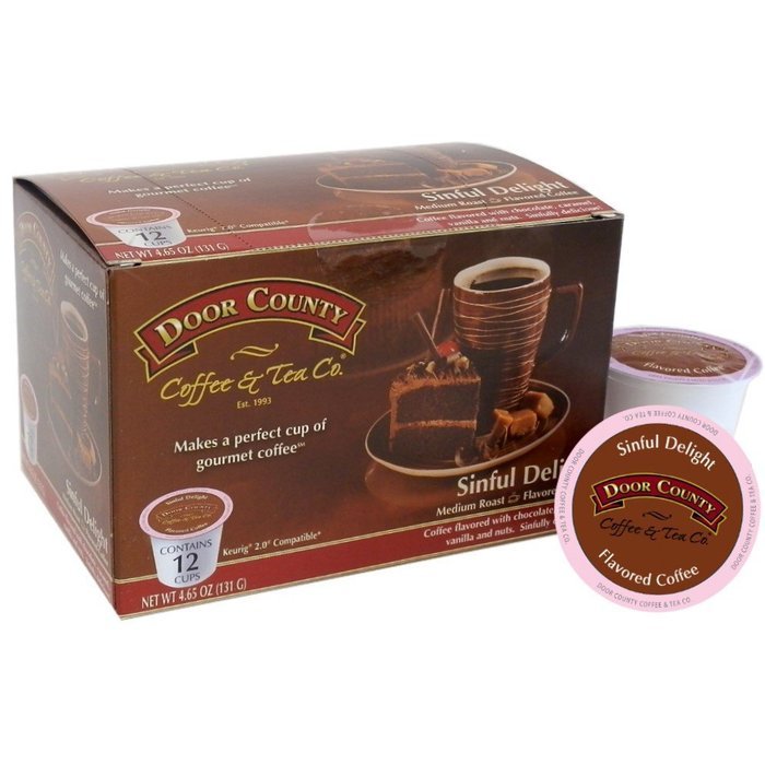 Door County Coffee Single Serve Cups for Keurig Brewers (Candy Cane, 12 Count) N23