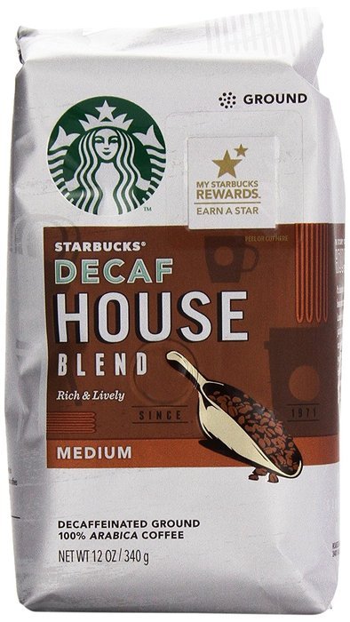 Starbucks Decaffeinated House Blend Ground Coffee (Medium), 12 oz