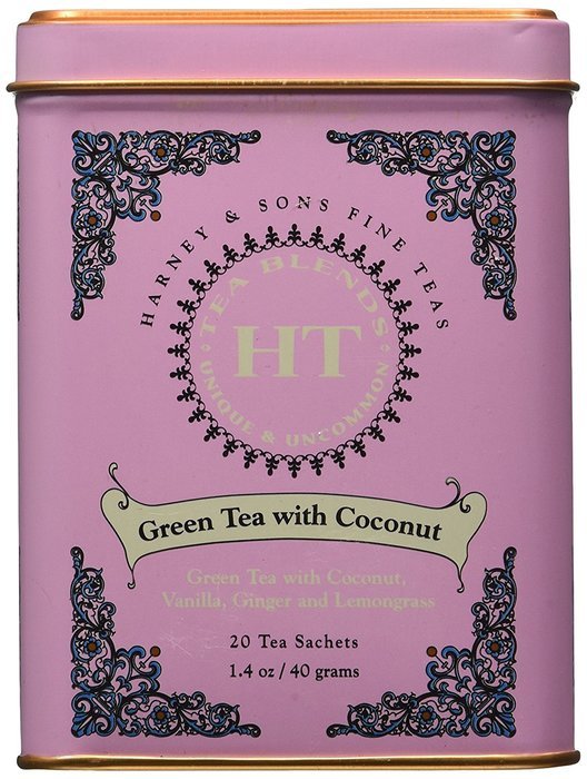 Harney and Sons Fine Teas, Green Tea with Coconut, 20 Sachets (Pack of 3) N5