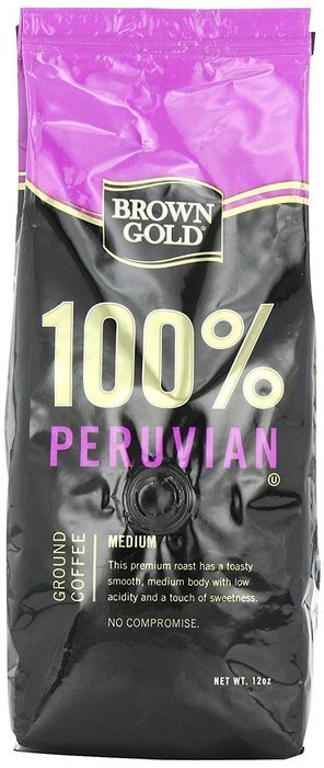 Brown Gold 100% Peruvian Coffee, 12-ounce bag