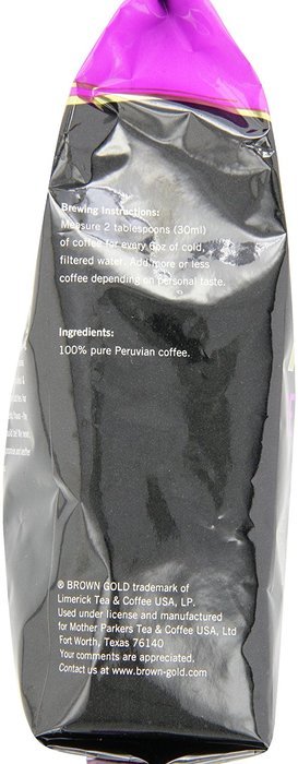Brown Gold 100% Peruvian Coffee, 12-ounce bag N5