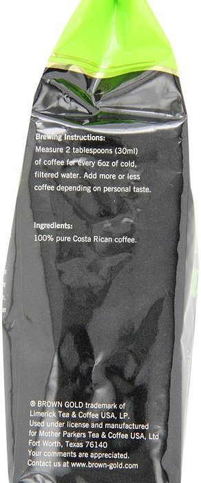 Brown Gold 100% Peruvian Coffee, 12-ounce bag N20