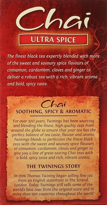Twinings Ultra Spice Chai, 20 Individual Tea Bags, 1.41 Ounce N2