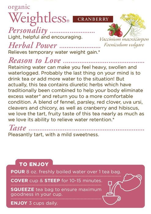 Traditional Medicinals Organic Weightless Cranberry Tea, 16 Tea Bags N3