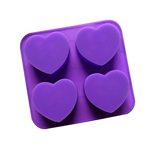4 Heart-shaped Cute Little Angel Silicone Cake Mold Pan 7.4"x6.7"x1.1" Color At Random N2