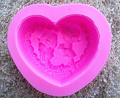 New Arrival! Design 295 Love Heart Shape Angel Flower Silicone 3D Fondant Mold, Soap Mold,Cake Decoration Tool N3