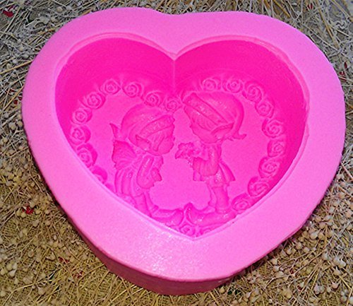 New Arrival! Design 295 Love Heart Shape Angel Flower Silicone 3D Fondant Mold, Soap Mold,Cake Decoration Tool N4