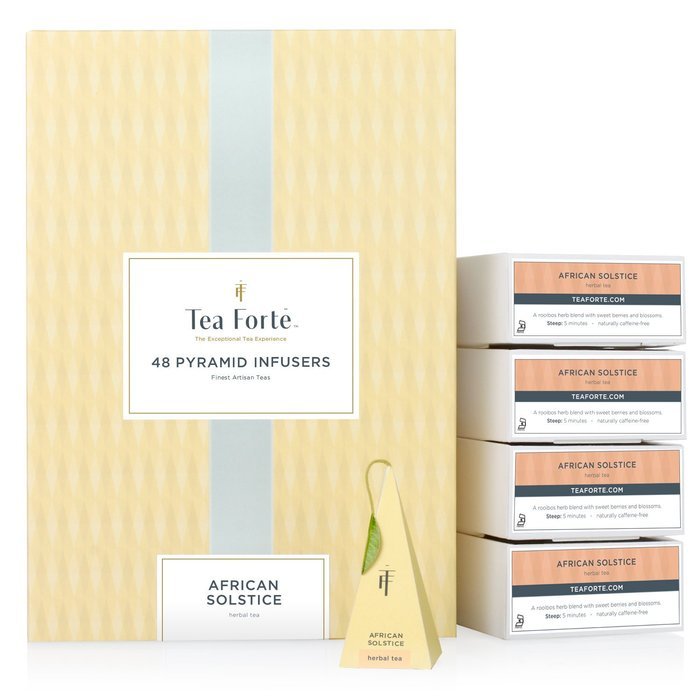 Tea Fort&eacute;&reg; BULK PACK African Solstice Herbal Tea, 48 Handcrafted Pyramid Tea Infusers