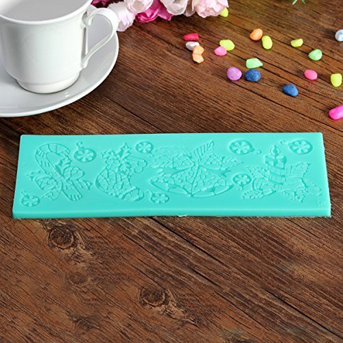 "Christmas Silicone Fondant Lace Mold Bell Candy Cane Candle Sock" shopping N2