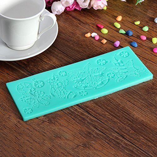 "Christmas Silicone Fondant Lace Mold Bell Candy Cane Candle Sock" shopping N3