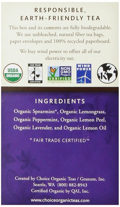 Choice Organic Caffeine Free Chamomile Herbal Tea, 16 Count Box N22