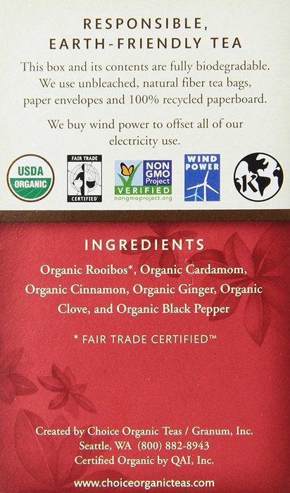 Choice Organic Caffeine Free Chamomile Herbal Tea, 16 Count Box N53