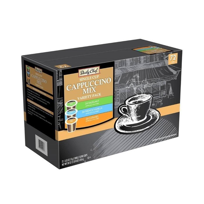 Daily Chef Cappuccino Single Serve Coffee Variety Pack (72 K-Cups)