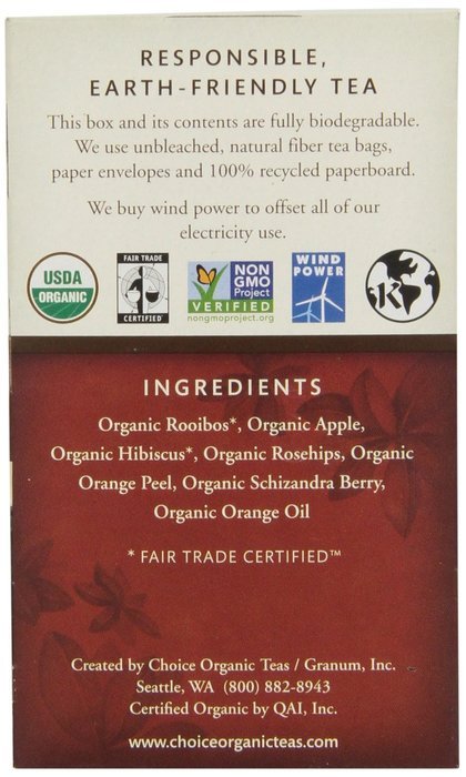 Choice Organic Caffeine Free Chamomile Herbal Tea, 16 Count Box N90