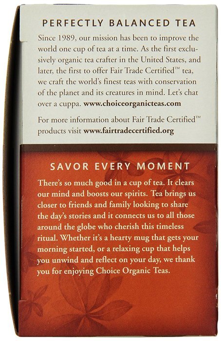 Choice Organic Caffeine Free Chamomile Herbal Tea, 16 Count Box N109