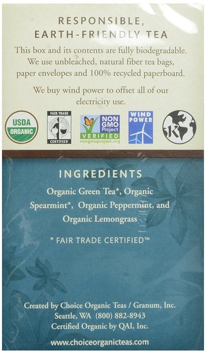Choice Organic Caffeine Free Chamomile Herbal Tea, 16 Count Box N111