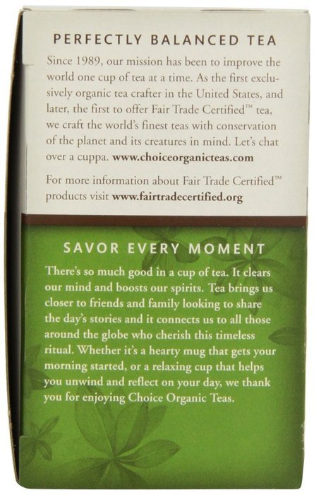 Choice Organic Caffeine Free Chamomile Herbal Tea, 16 Count Box N126
