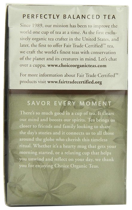 Choice Organic Caffeine Free Chamomile Herbal Tea, 16 Count Box N134
